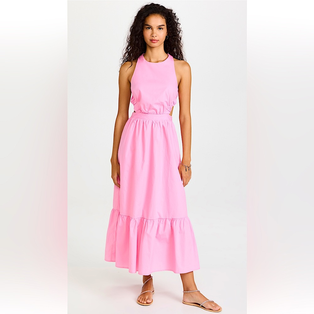 (SOLD) BARBIE PINK💕 NWT English Factory sleeveless + cut out #Maxi dress | Sz S - Picture 2 of 8